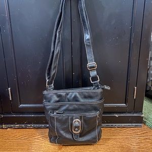 Black leather pocketbook